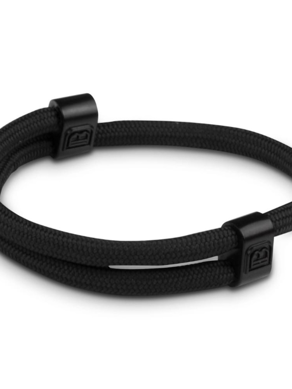 Black Double-Rope Bracelet with Logo Accents